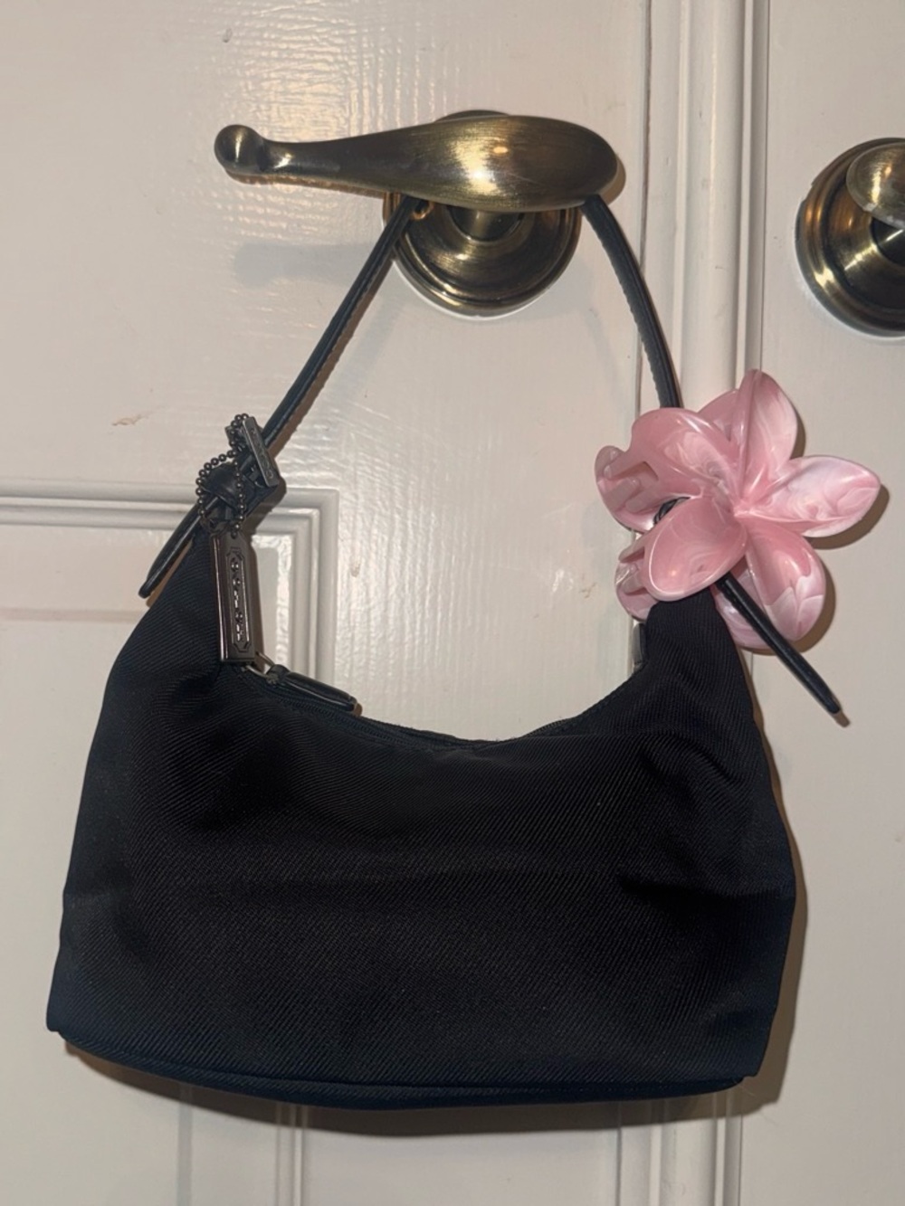 Classic Black Nylon Mini Shoulder Bag